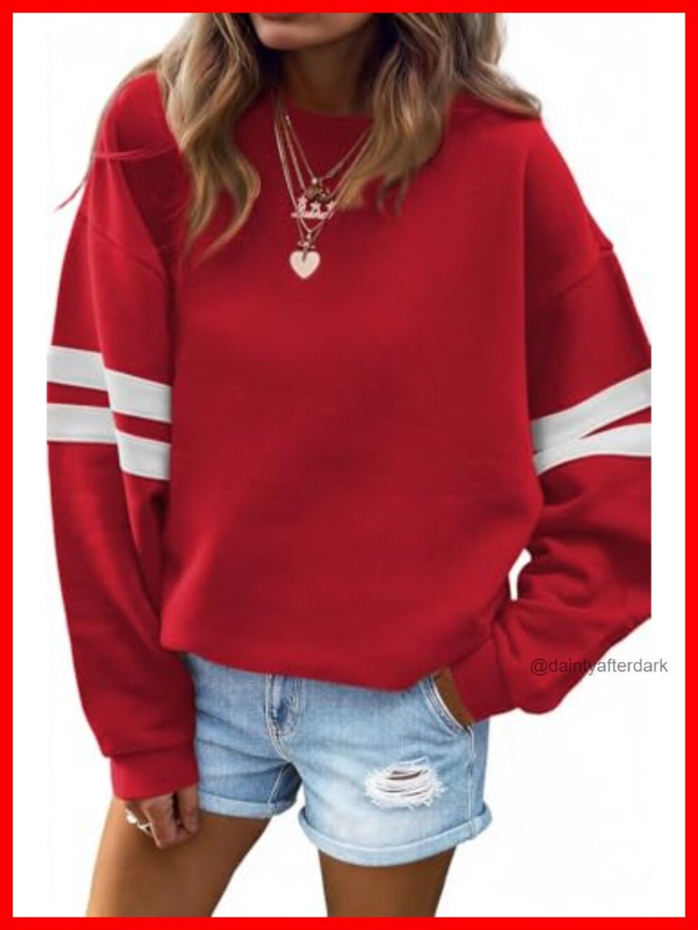 Oversized Striped Pullover Sweatshirt Crewneck Long Sleeve Casual Top